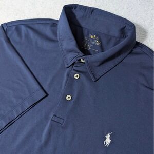 Polo Ralph Lauren Performance Polo Mens L Navy Blue Short Sleeve Stretch